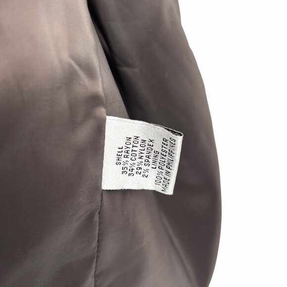 TALBOTS PETITES CROPPED BROWN BLAZER JACKET - STRETCH - 14 - Picture 5 of 5